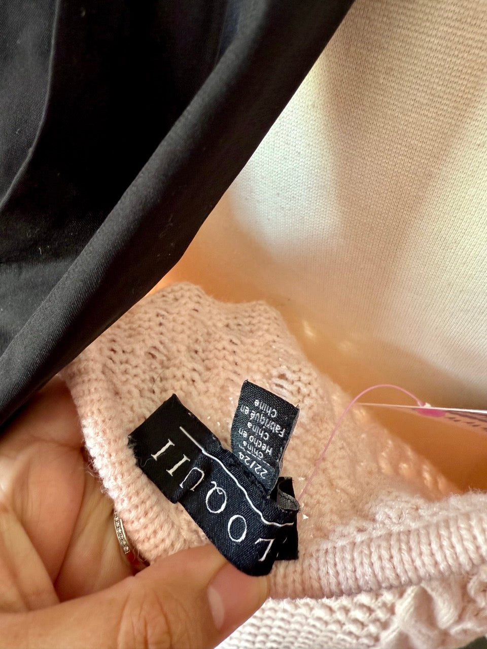 Classic Cable Knit Powder Pink Sweater Dress with Bow - Size 22/24