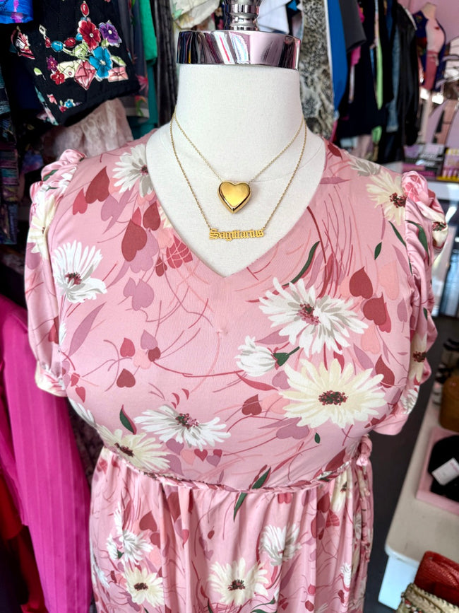 Floaty Florals Puff Sleeve Dress - Size 14/16