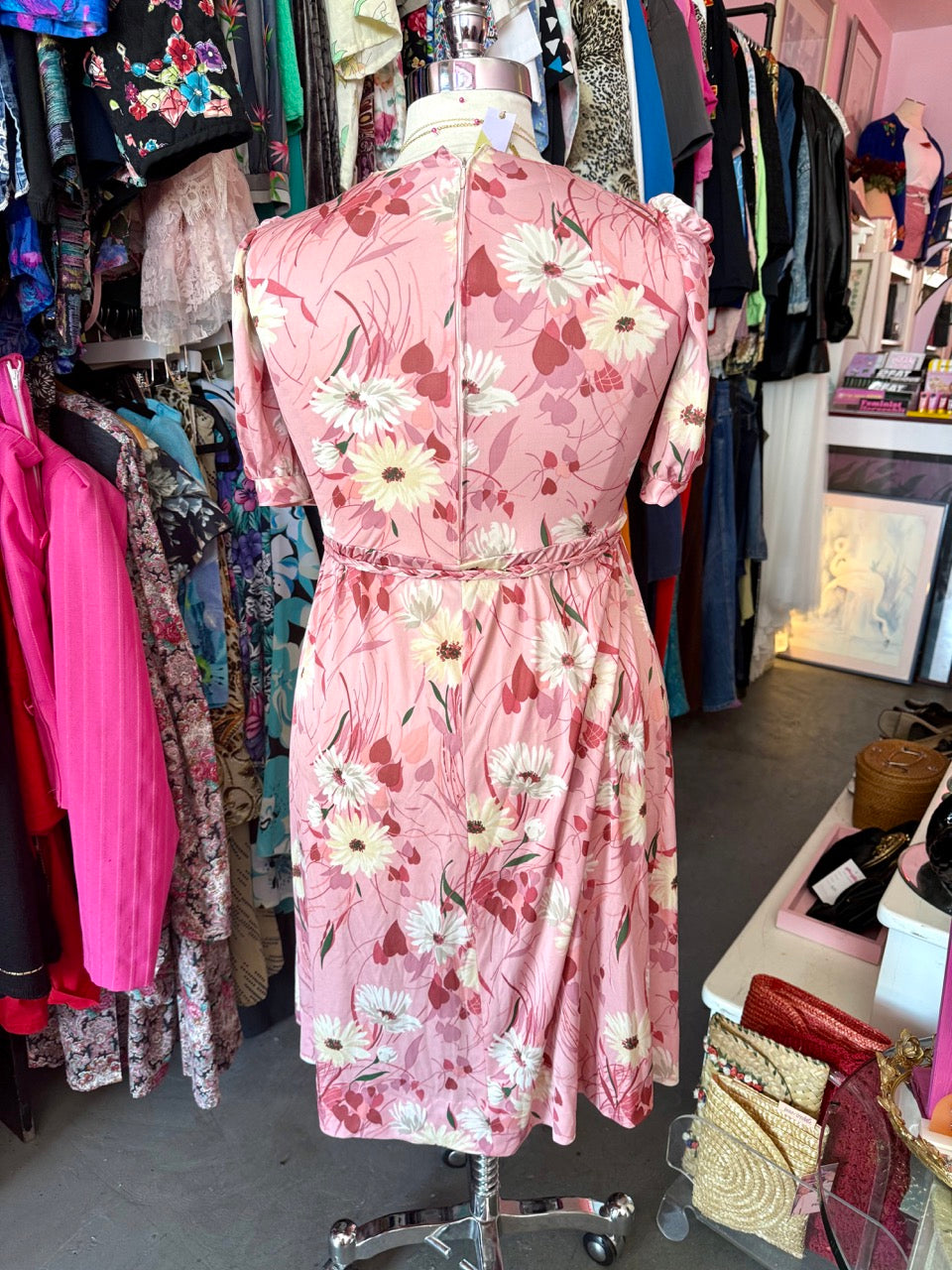Floaty Florals Puff Sleeve Dress - Size 14/16