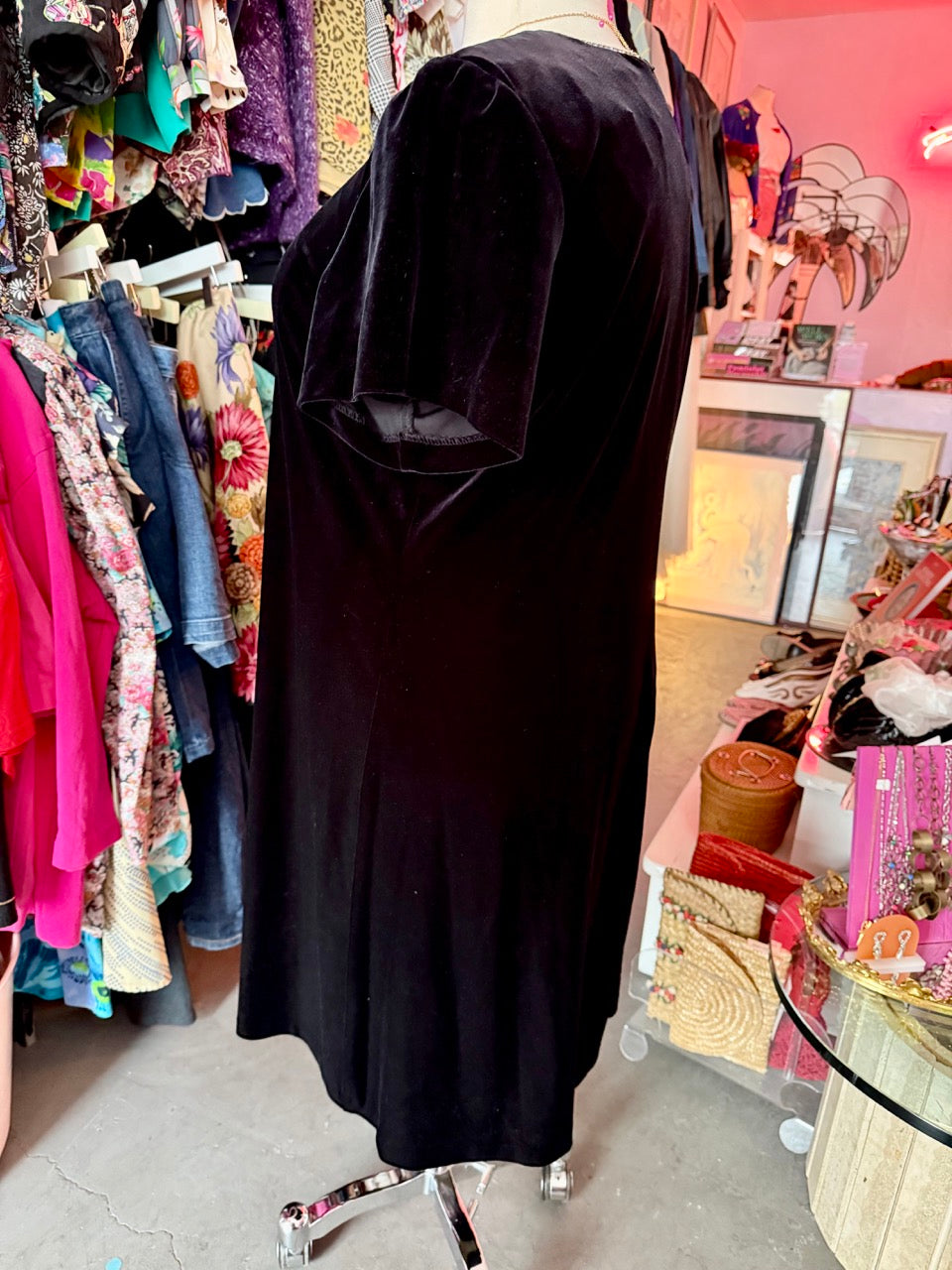 Little Blingy Dress Velvet Mini Dress - Size 24 3X