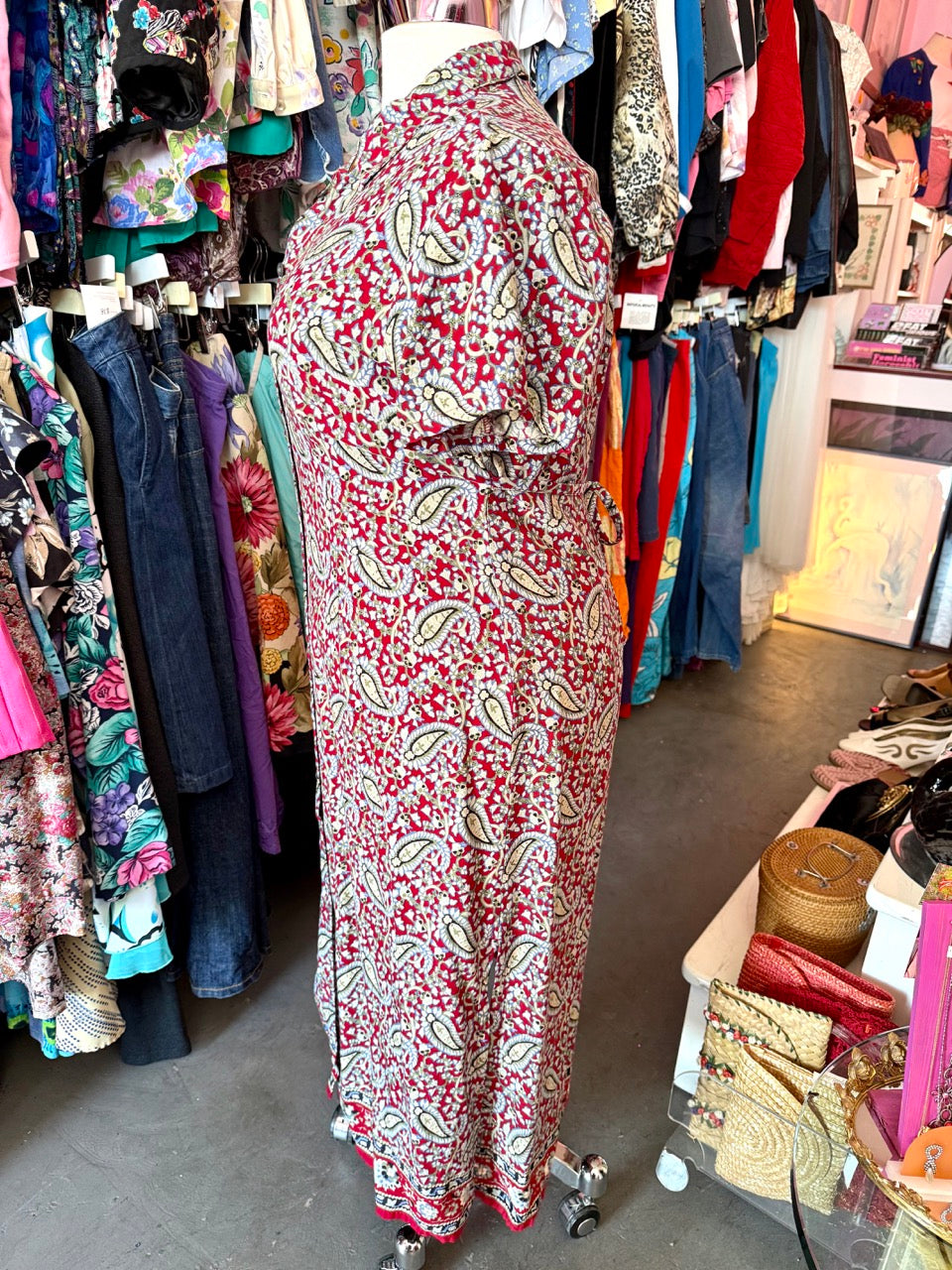 90s Paisley Petals Dress - Size 16/18 1X/2X