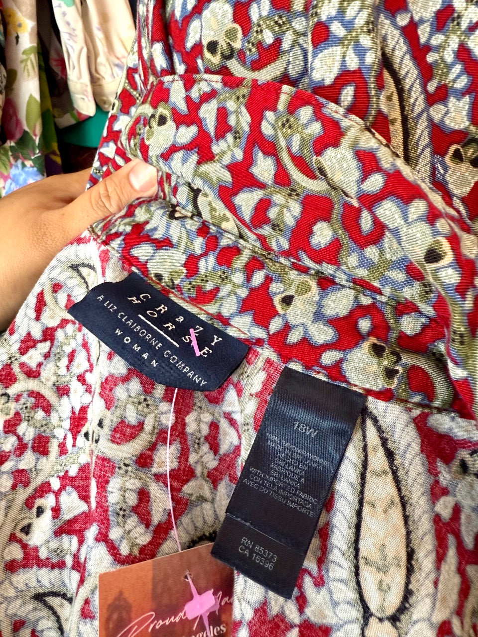 90s Paisley Petals Dress - Size 16/18 1X/2X