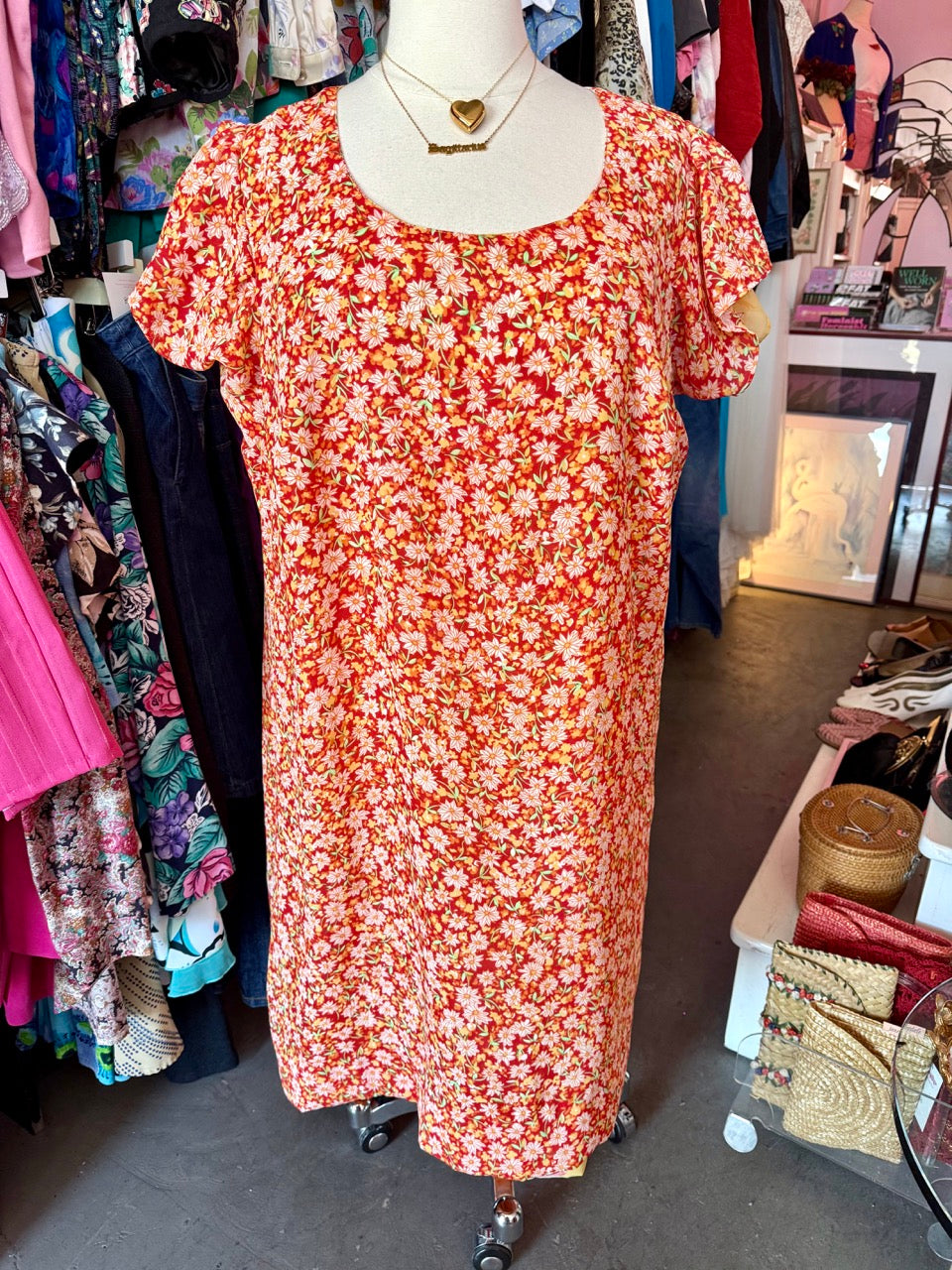 Handmade Reversible Flower Picking dress - fits up to 4X