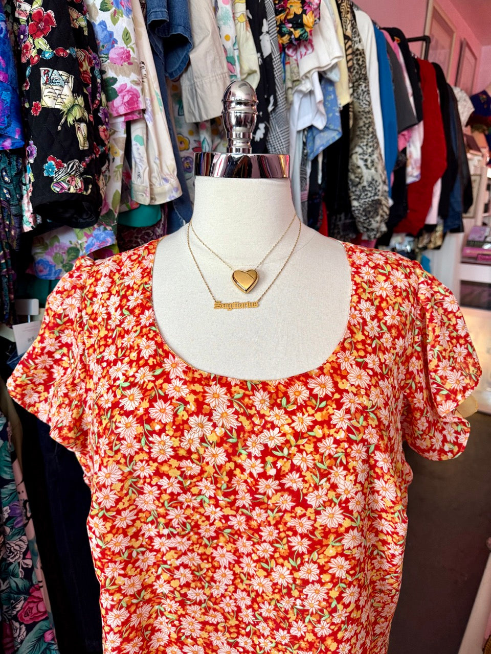 Handmade Reversible Flower Picking dress - fits up to 4X