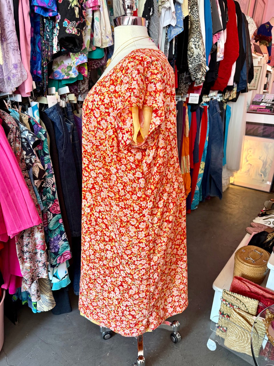 Handmade Reversible Flower Picking dress - fits up to 4X