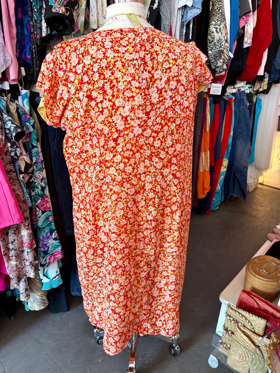 Handmade Reversible Flower Picking dress - fits up to 4X