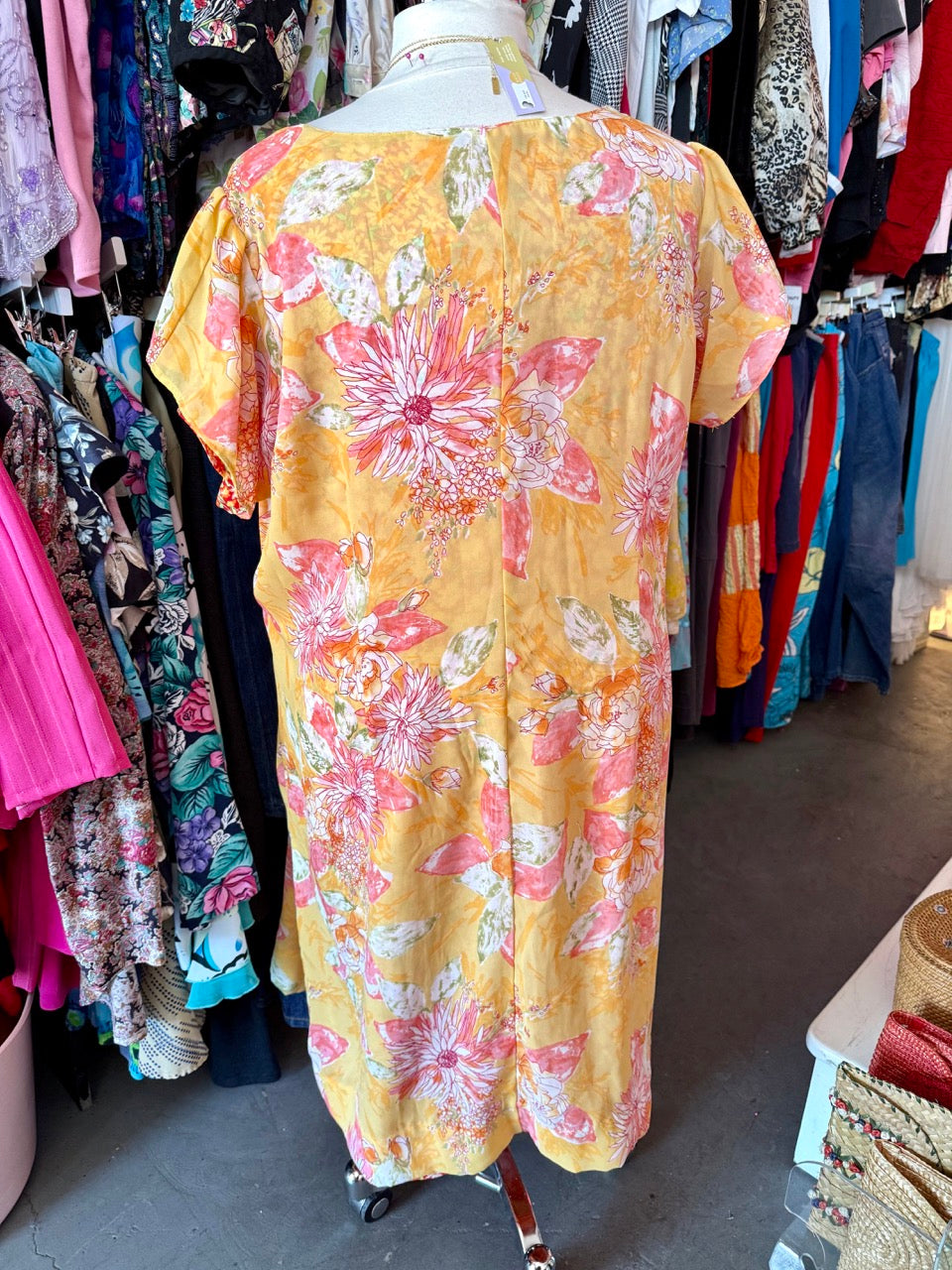 Handmade Reversible Flower Picking dress - fits up to 4X