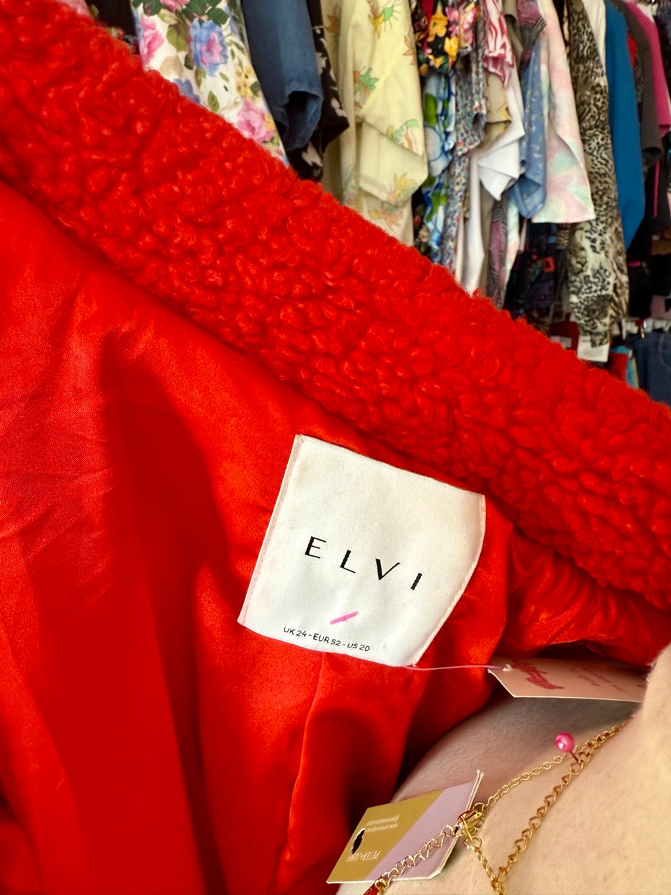ELVI Red Teddy Coat - Size 18/20