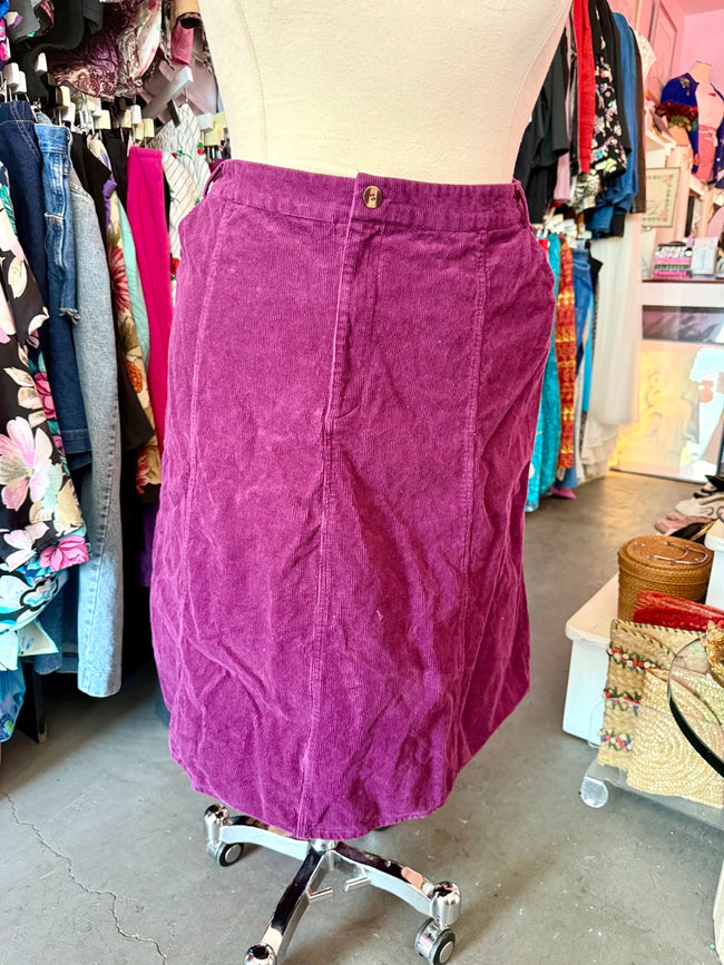Cozy Cords Purple Corduroy Midi Skirt - Size 2X-4X