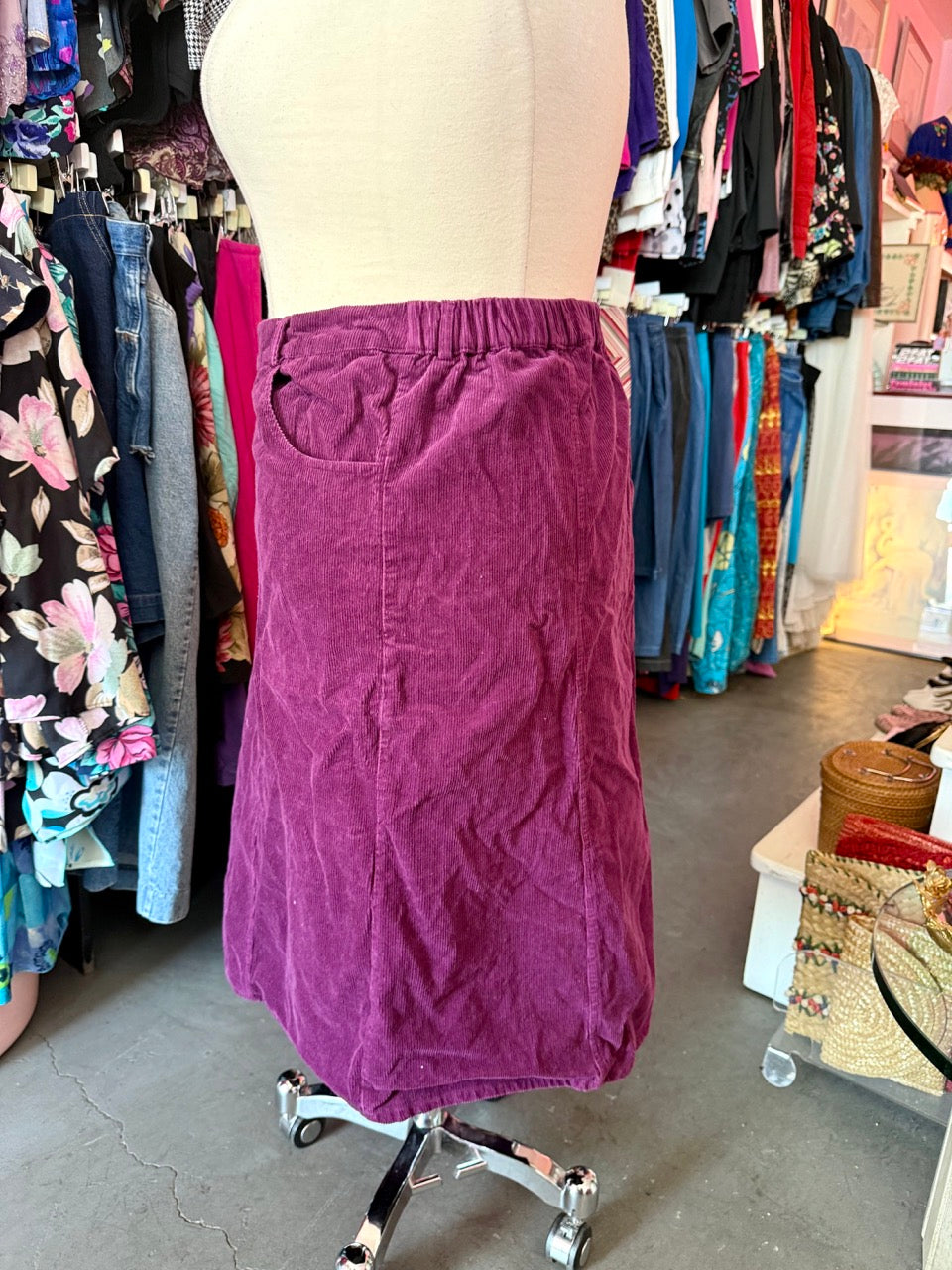 Cozy Cords Purple Corduroy Midi Skirt - Size 2X-4X