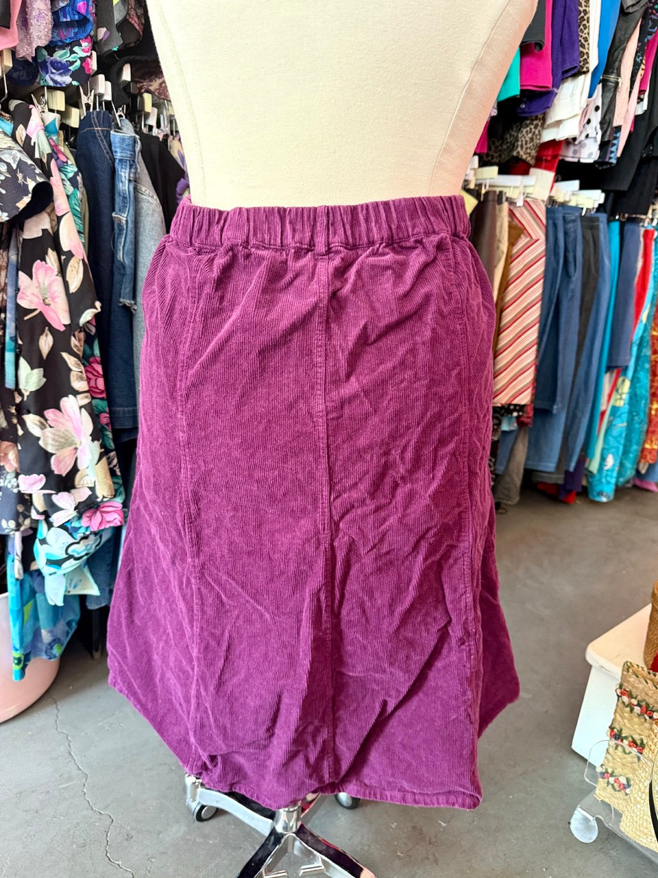 Cozy Cords Purple Corduroy Midi Skirt - Size 2X-4X