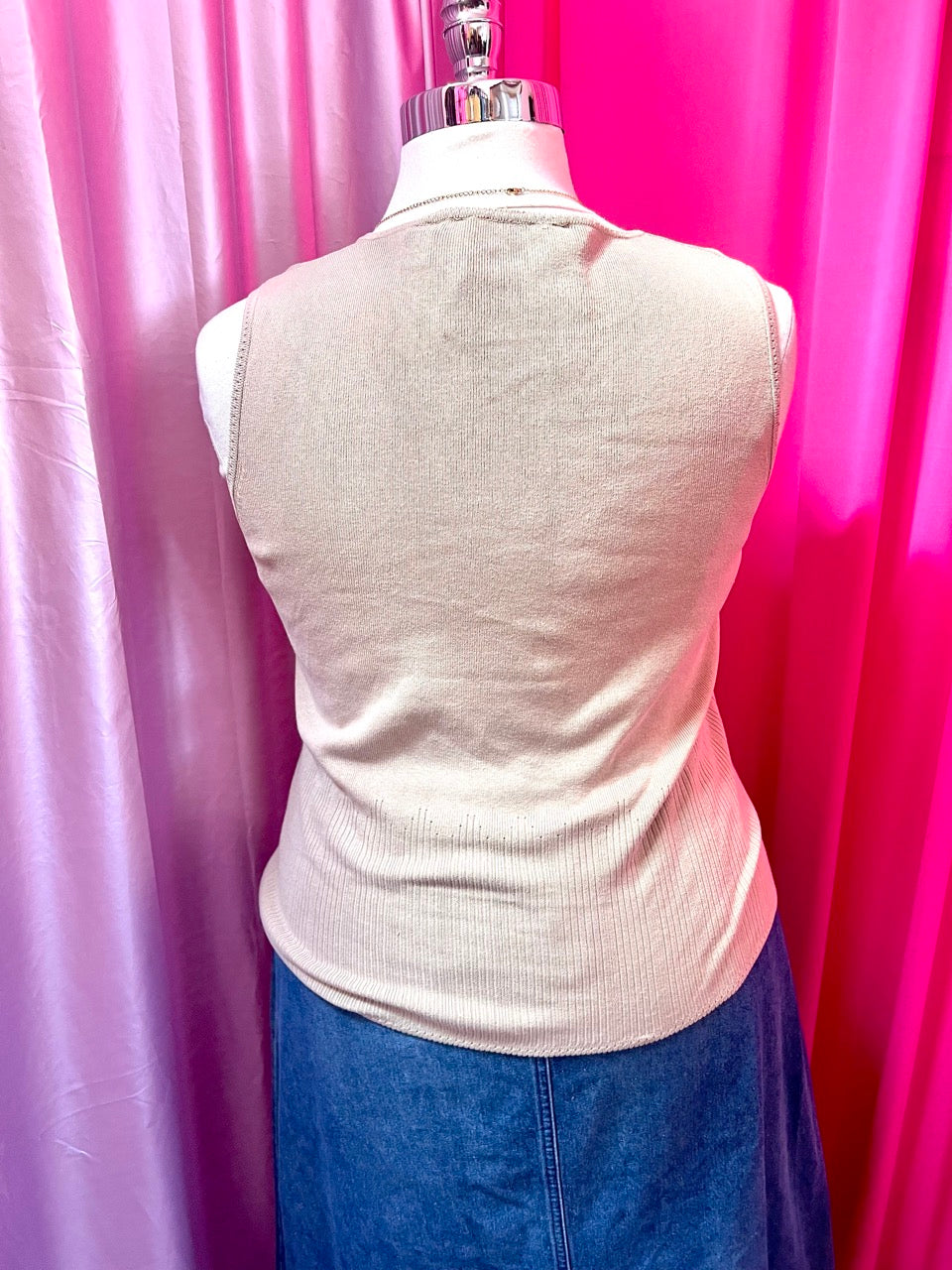 90s Silk Knit Sweater Tank - Size 16/18 1X/2X