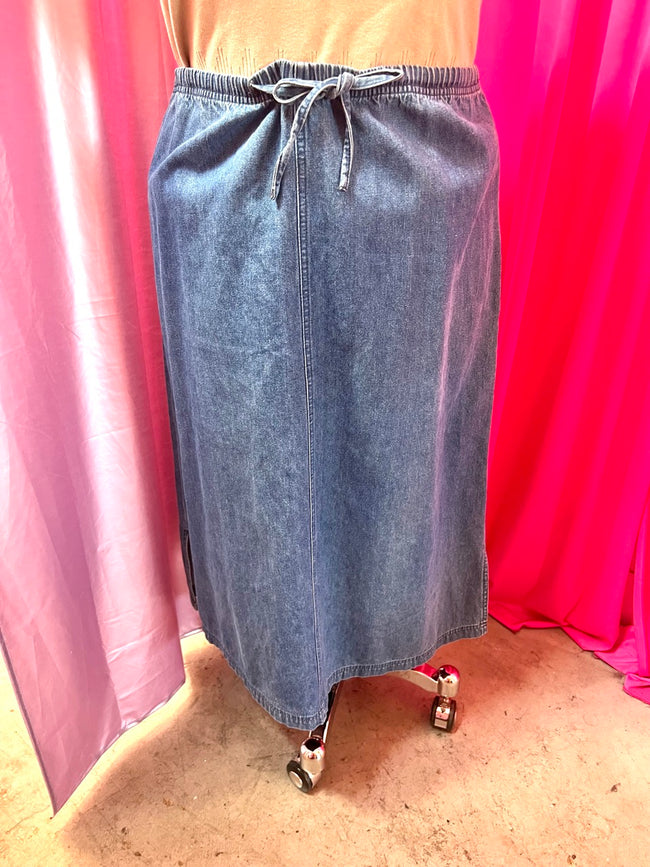 90s Drawstring Denim Skirt - Size 16/18 1X/2X
