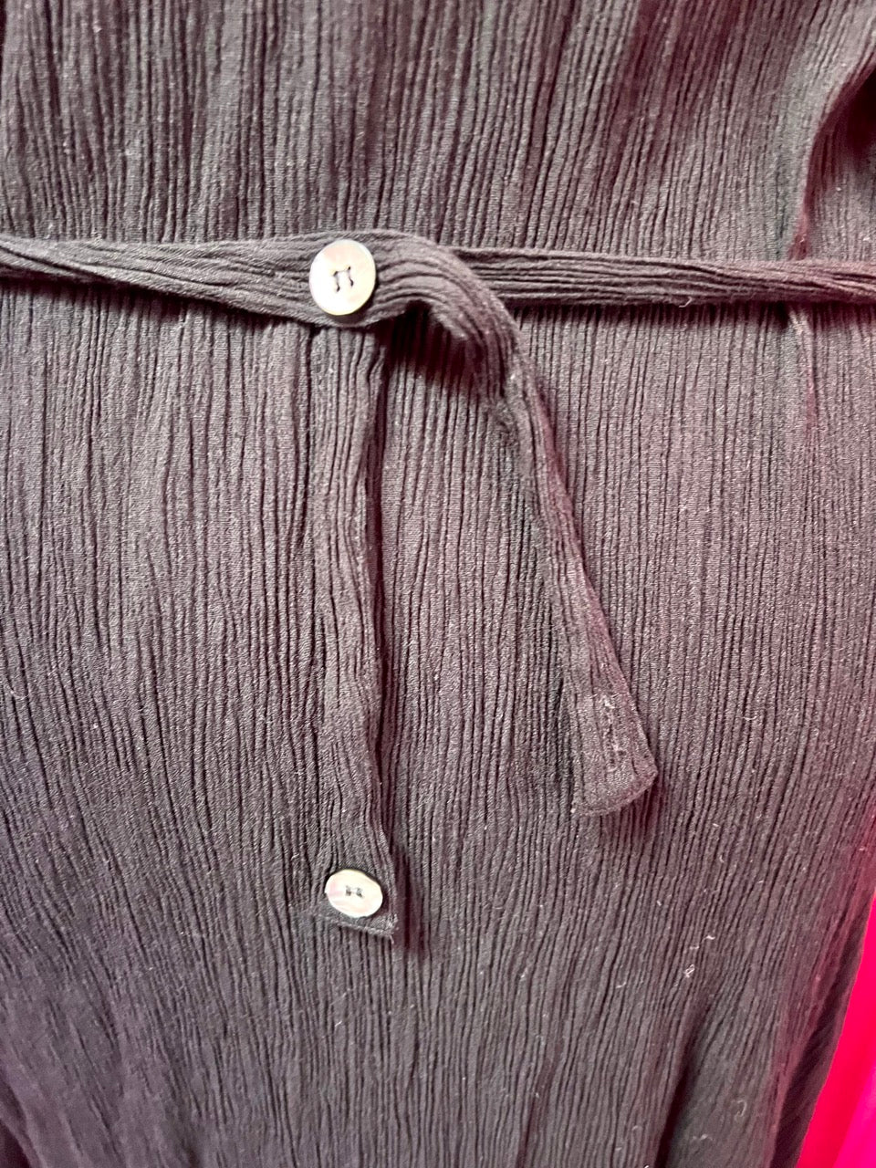 Black Collared Crinkle Maxi Dress - 18/20