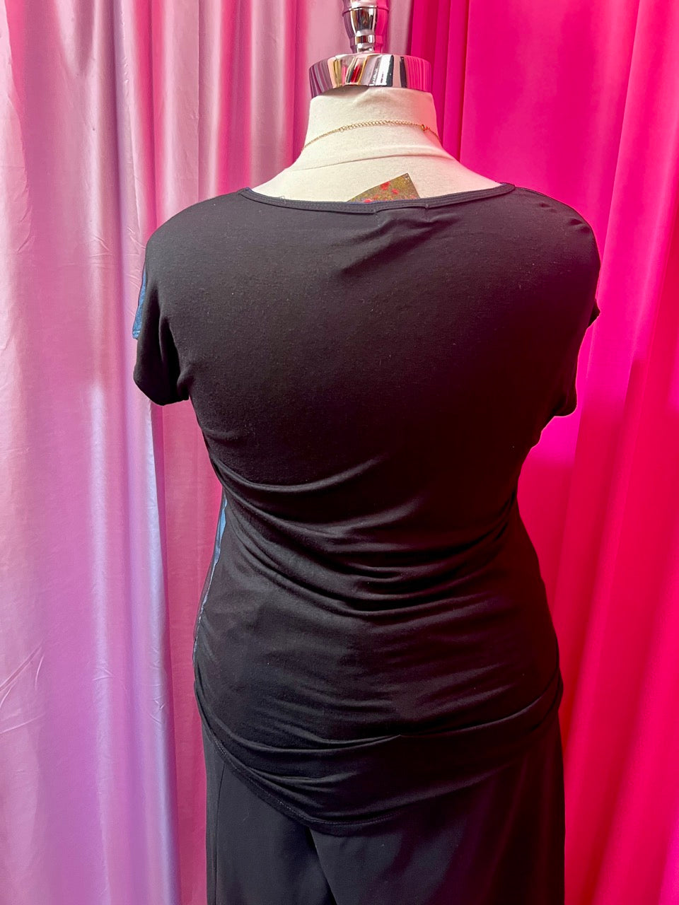 Y2K NYC Layered Mesh Ruched Top - Size XL-2X