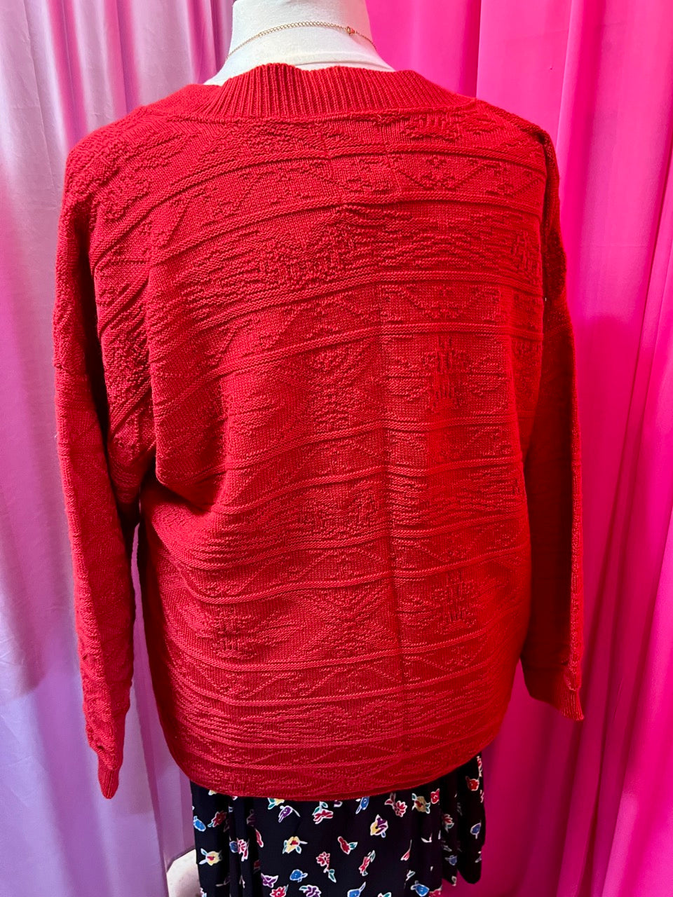 80s Oversized Deep V Neck Sweater - Size 2X-3X