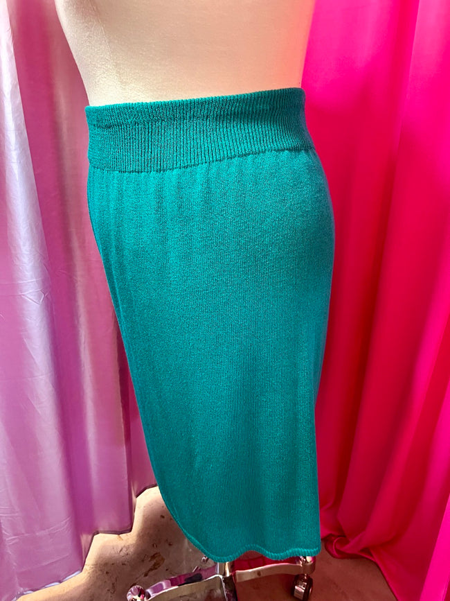 Teal Knit Midi Skirt - Size 16-20 1X/2X
