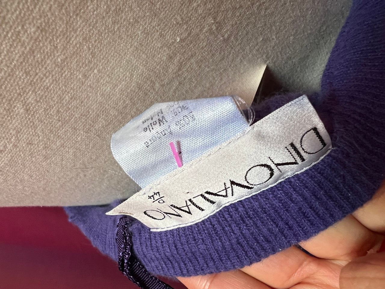 80s Purple Ribbed Angora Blend Skirt