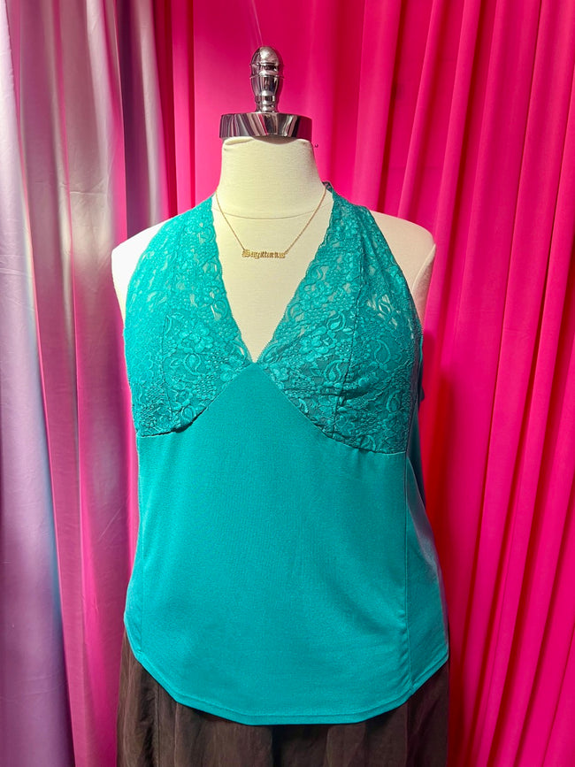 00s Lane Bryant Lace Racer Back Top