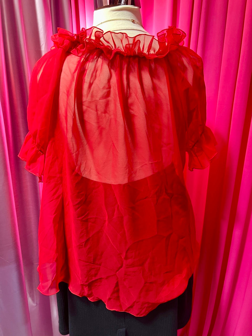 Floaty Rose Sheer Ruffle Blouse