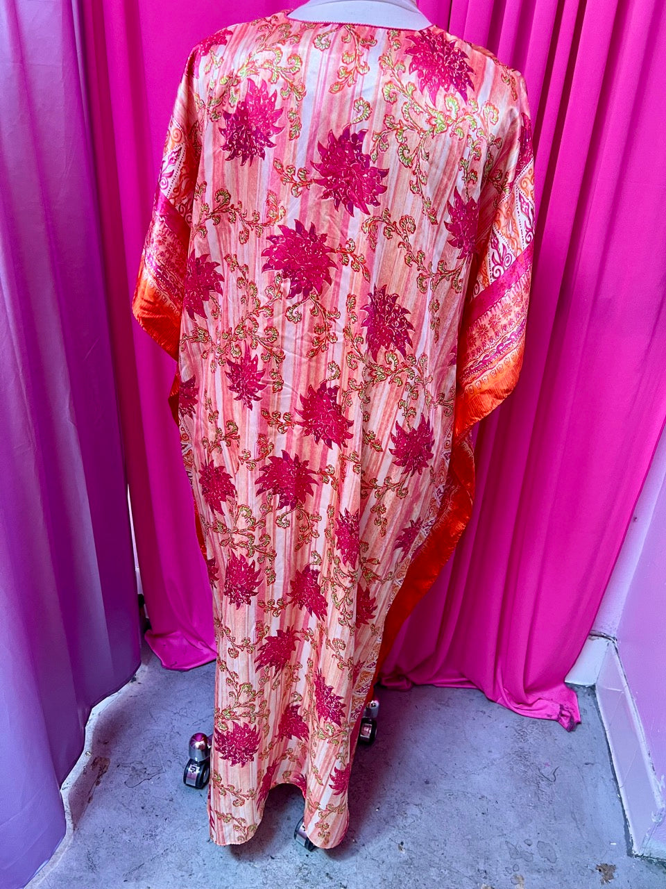 Fuschia Creamsicle 80s Caftan - Up to 4X
