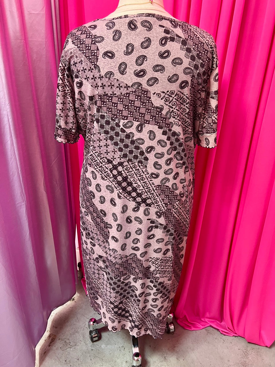 90s Paisley Mixed Print Midi Dress - 3X+