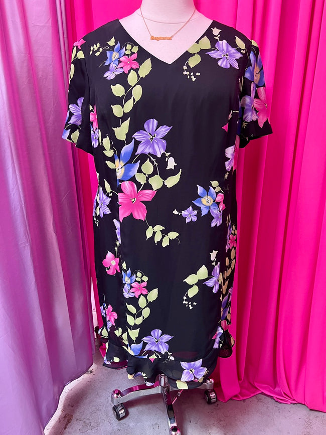 Midnight Garden 90s Floral Dress - 24P 3X