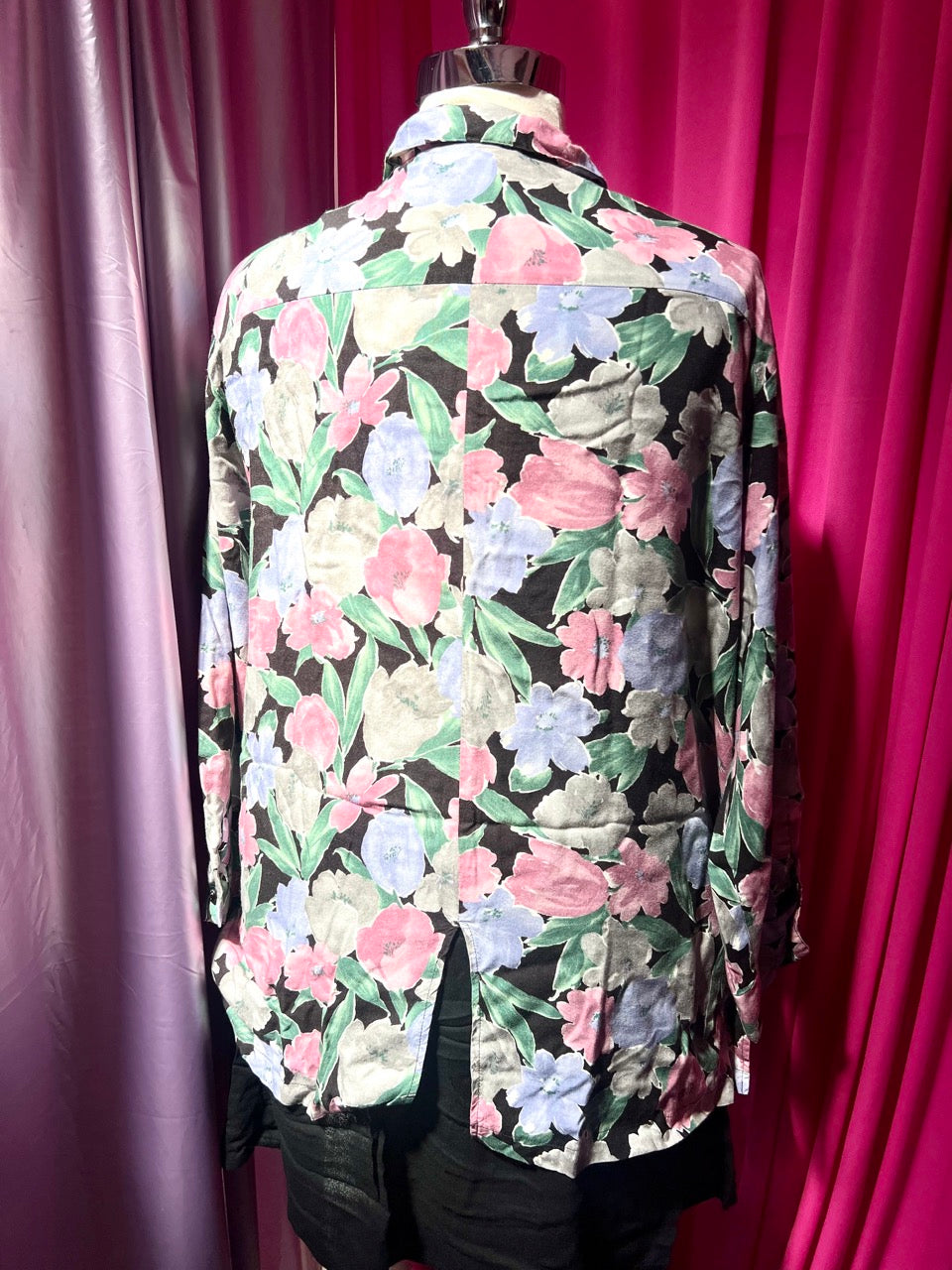 90s Moody Watercolor Floral Button Up