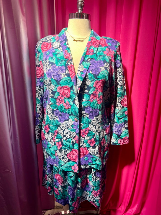 80s Mixed Floral Skirt Set - Size 22/24 3X
