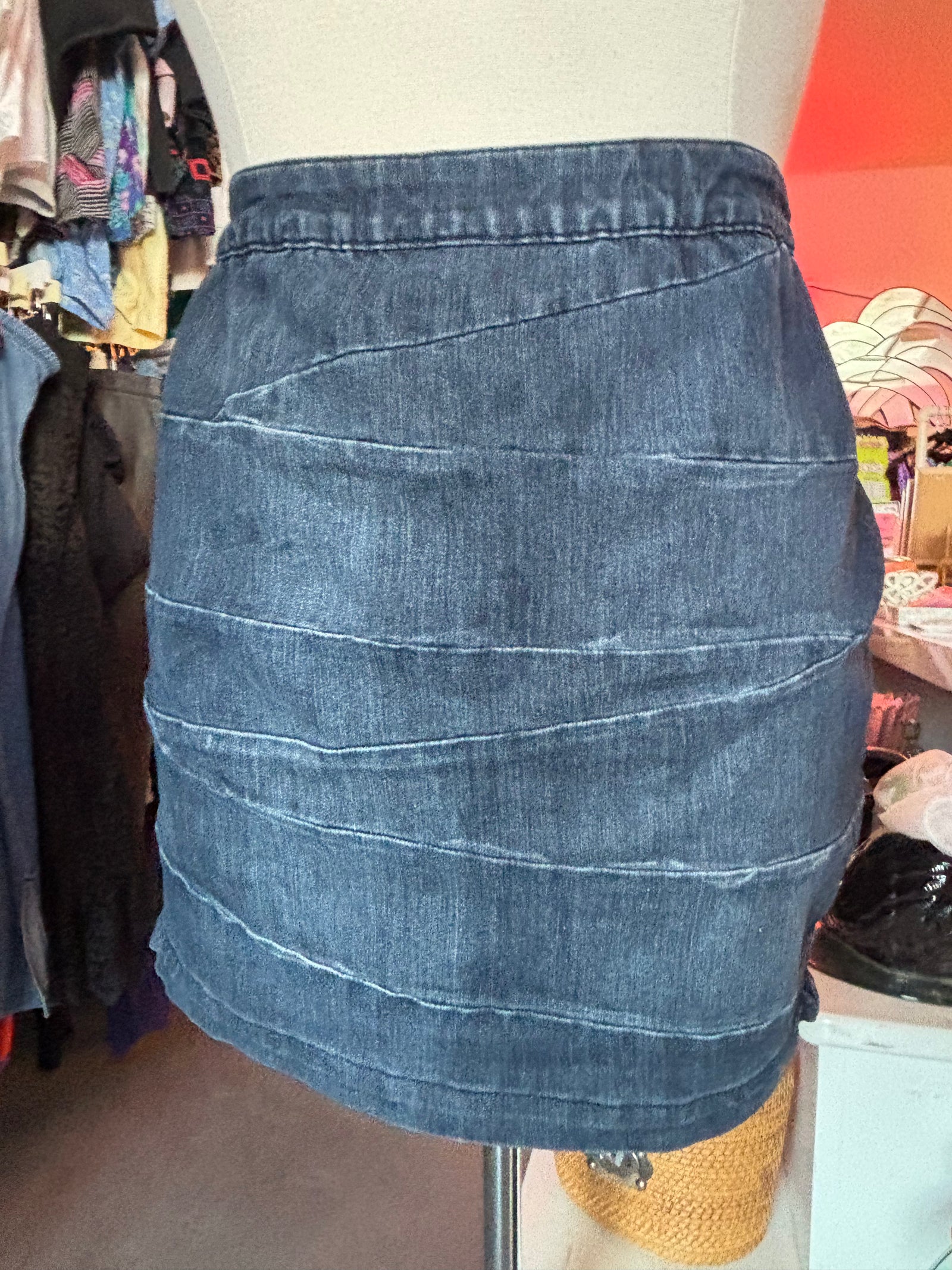 Y2K Denim Bandage Skirt - Size 22