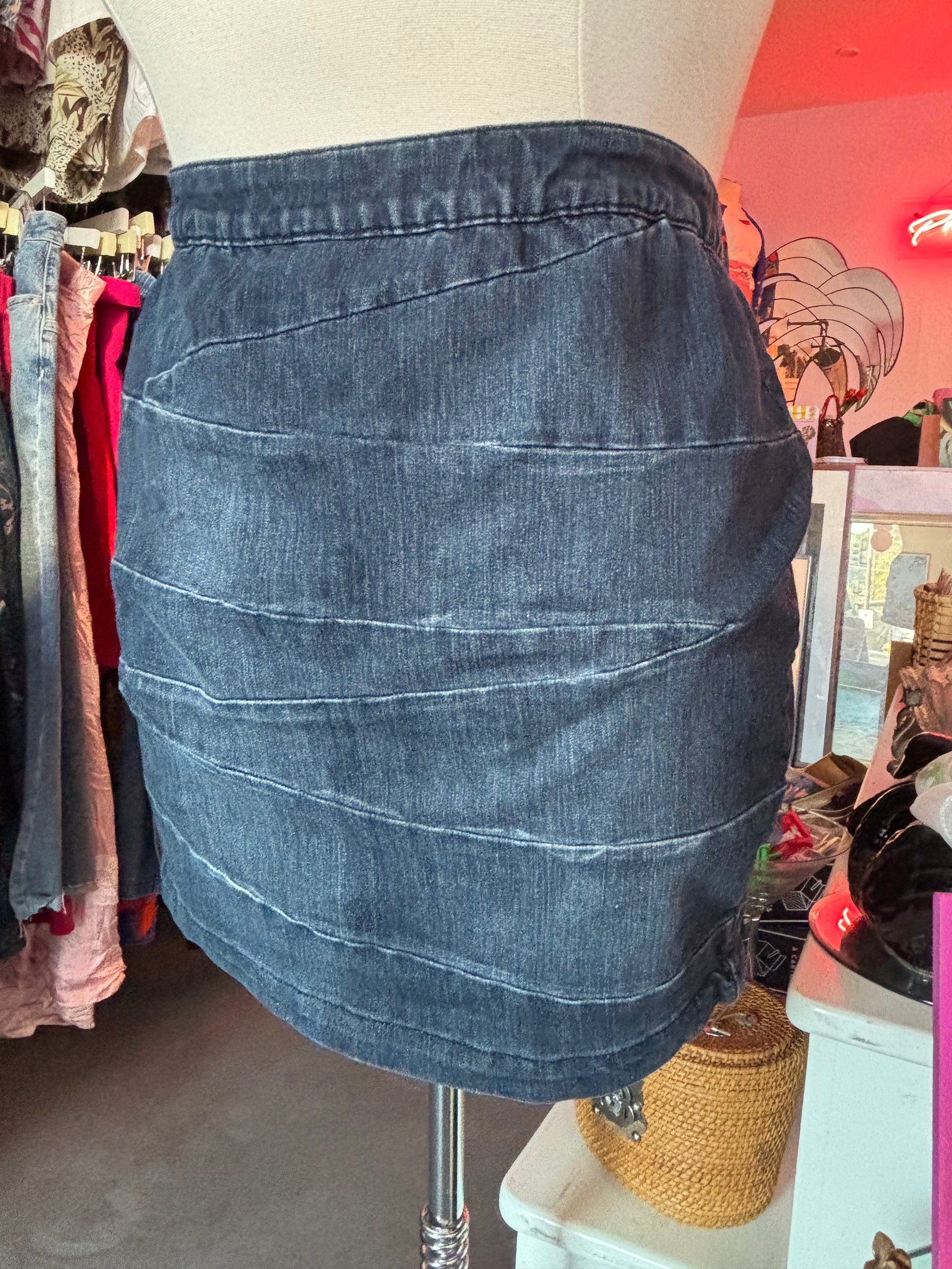 Y2K Denim Bandage Skirt - Size 22