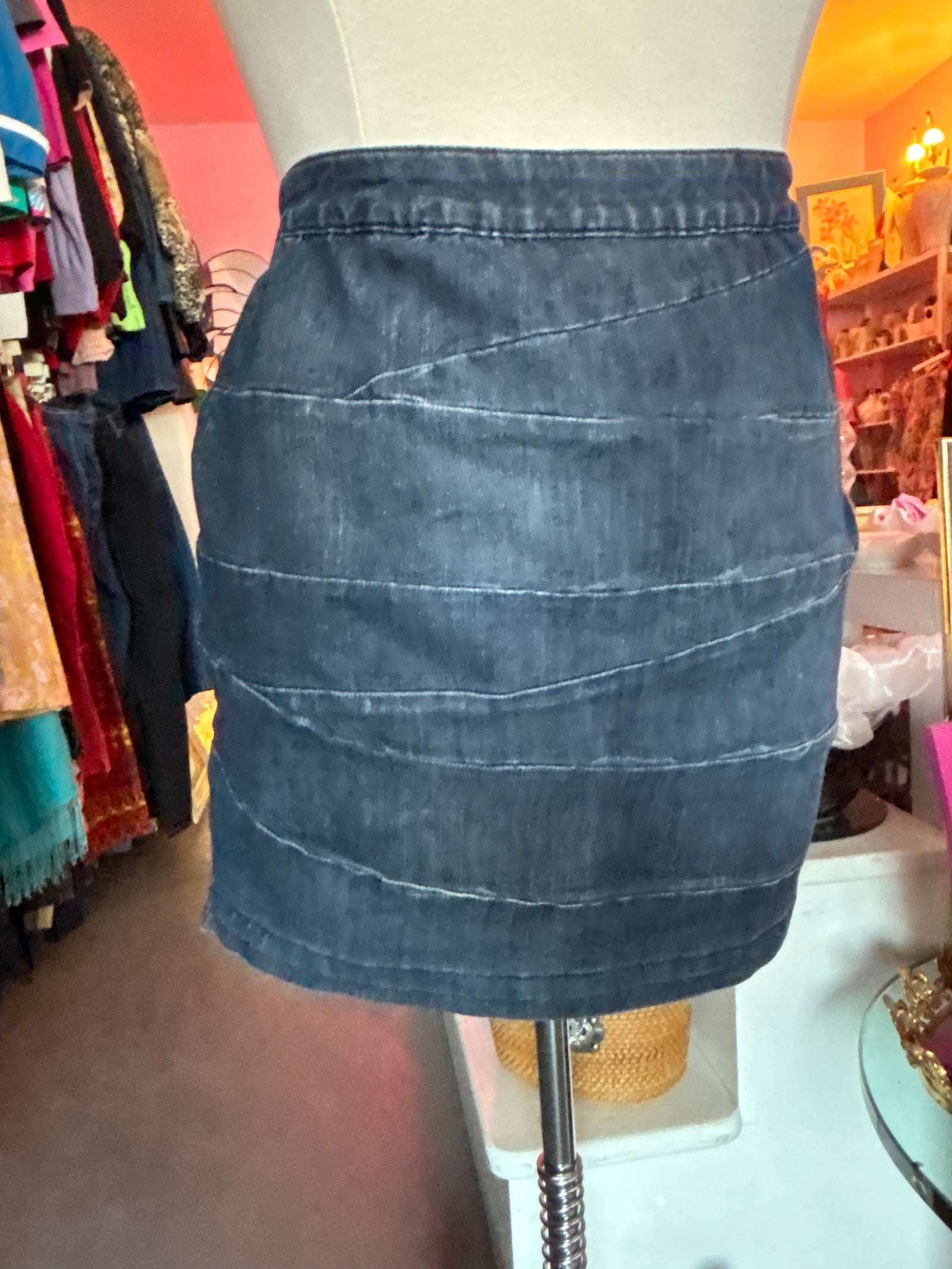 Y2K Denim Bandage Skirt - Size 22