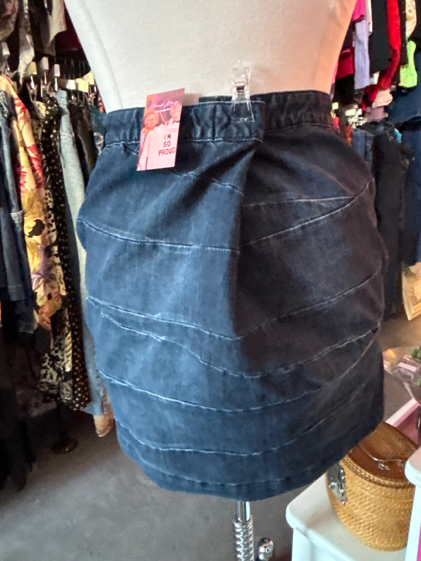 Y2K Denim Bandage Skirt - Size 22