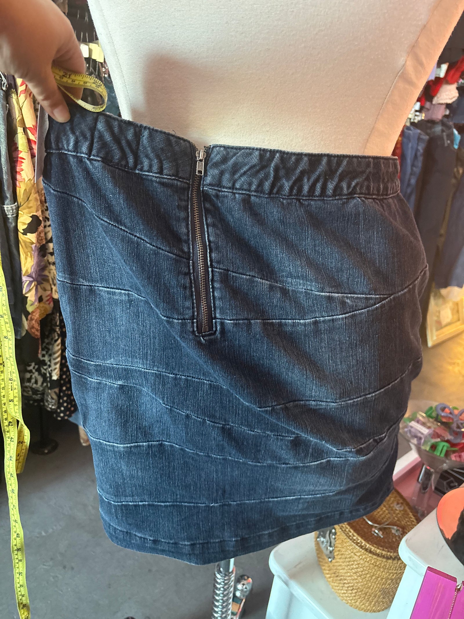 Y2K Denim Bandage Skirt - Size 22