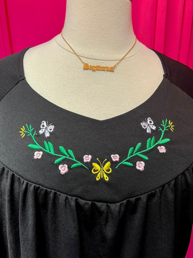 90s Butterfly Garden Baby Doll Blouse - 4X