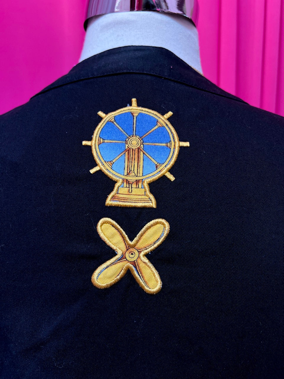 SALE - Day on the Water Nautical Embroidered and Printed Button Up - Size 1X/2X