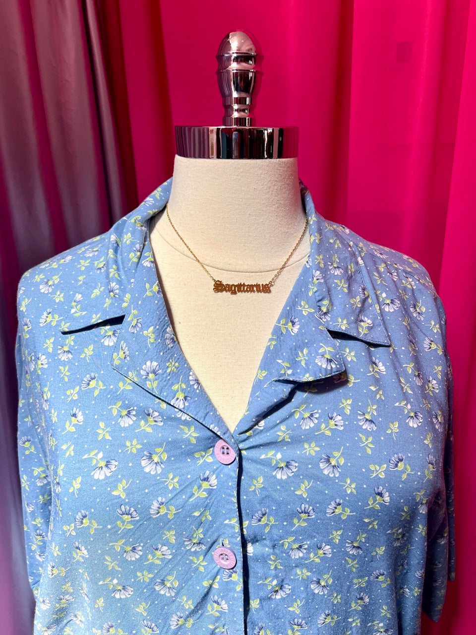 Cornflower Cutie Floral Button Up Blouse - Size 22 3X