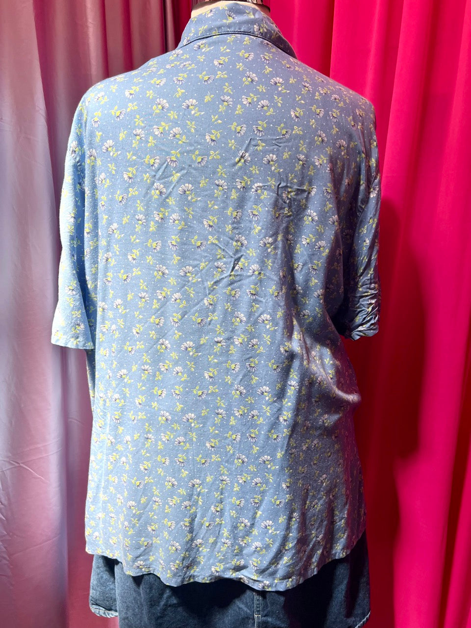 Cornflower Cutie Floral Button Up Blouse - Size 22 3X