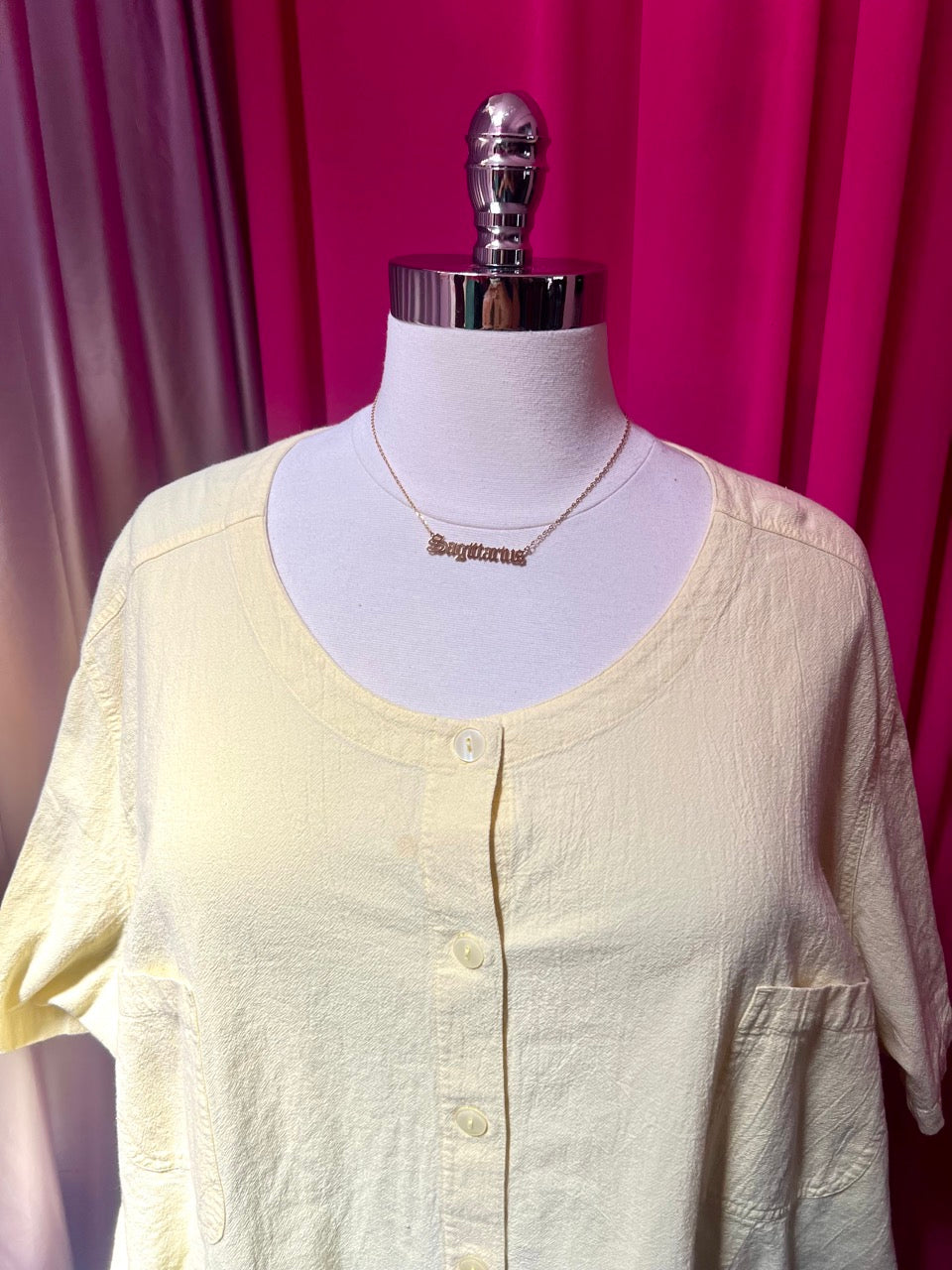 Buttercup Butter Yellow Button Up Blouse 5X