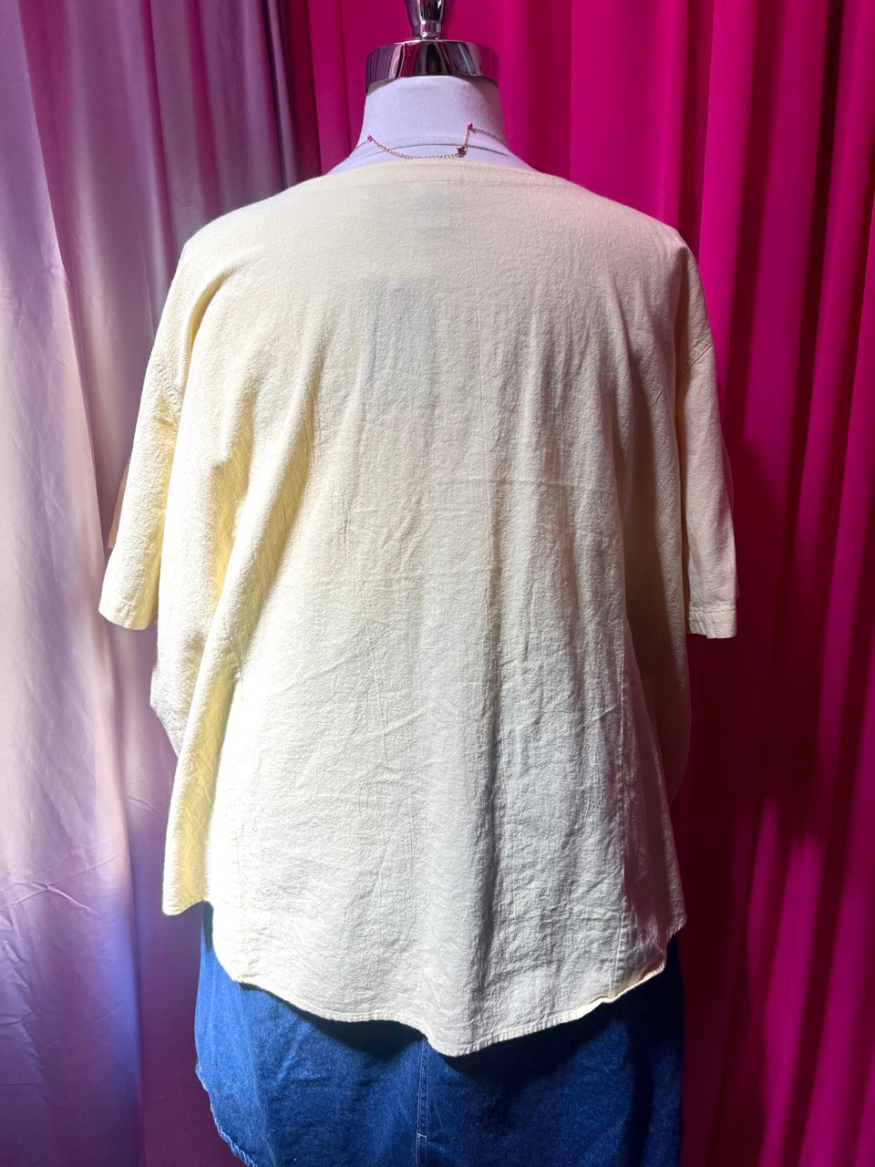 Buttercup Butter Yellow Button Up Blouse 5X