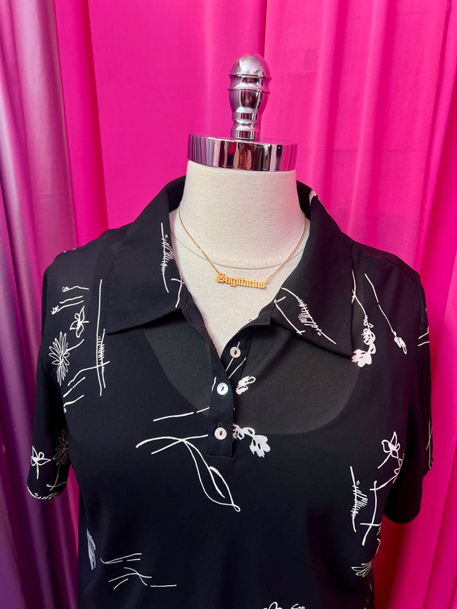 Sketchbook Daisies 90s Maxi Dress