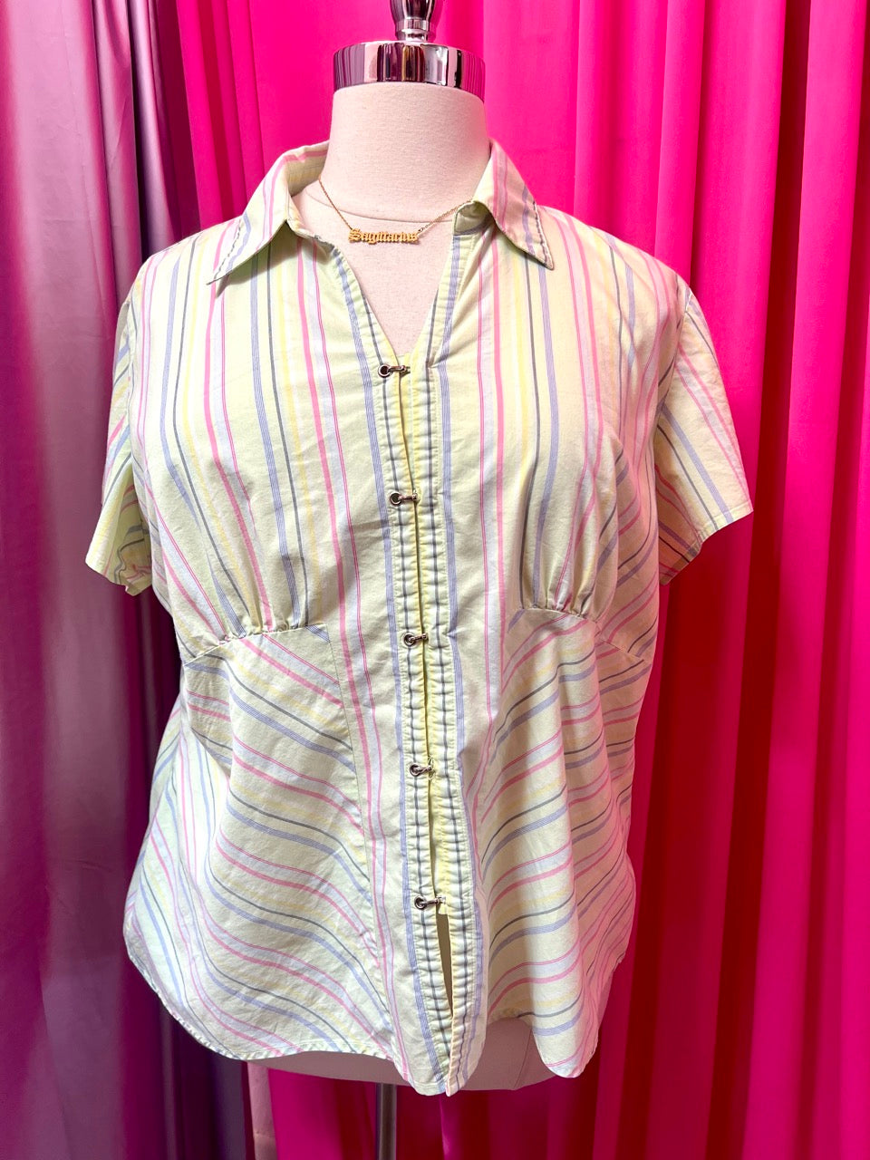 90s Stripes and Buckles Blouse - 22