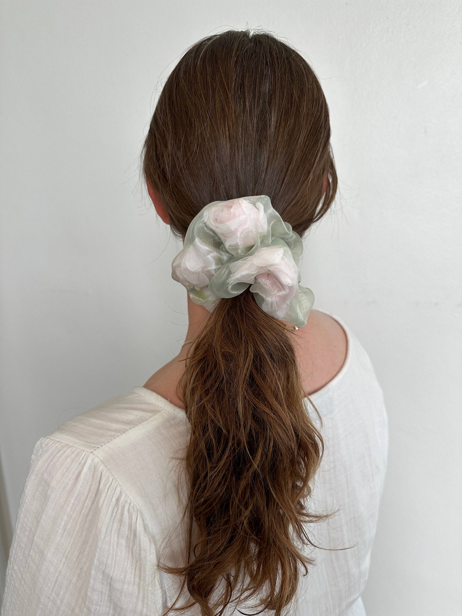 Mini Sheer Rose Stuffed Scrunchie