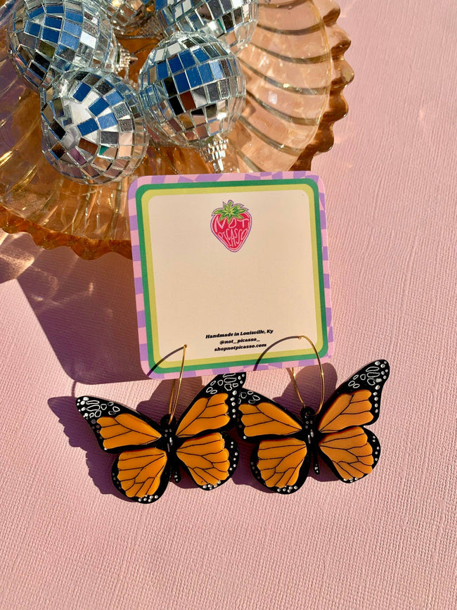 Monarch Butterfly Hoops