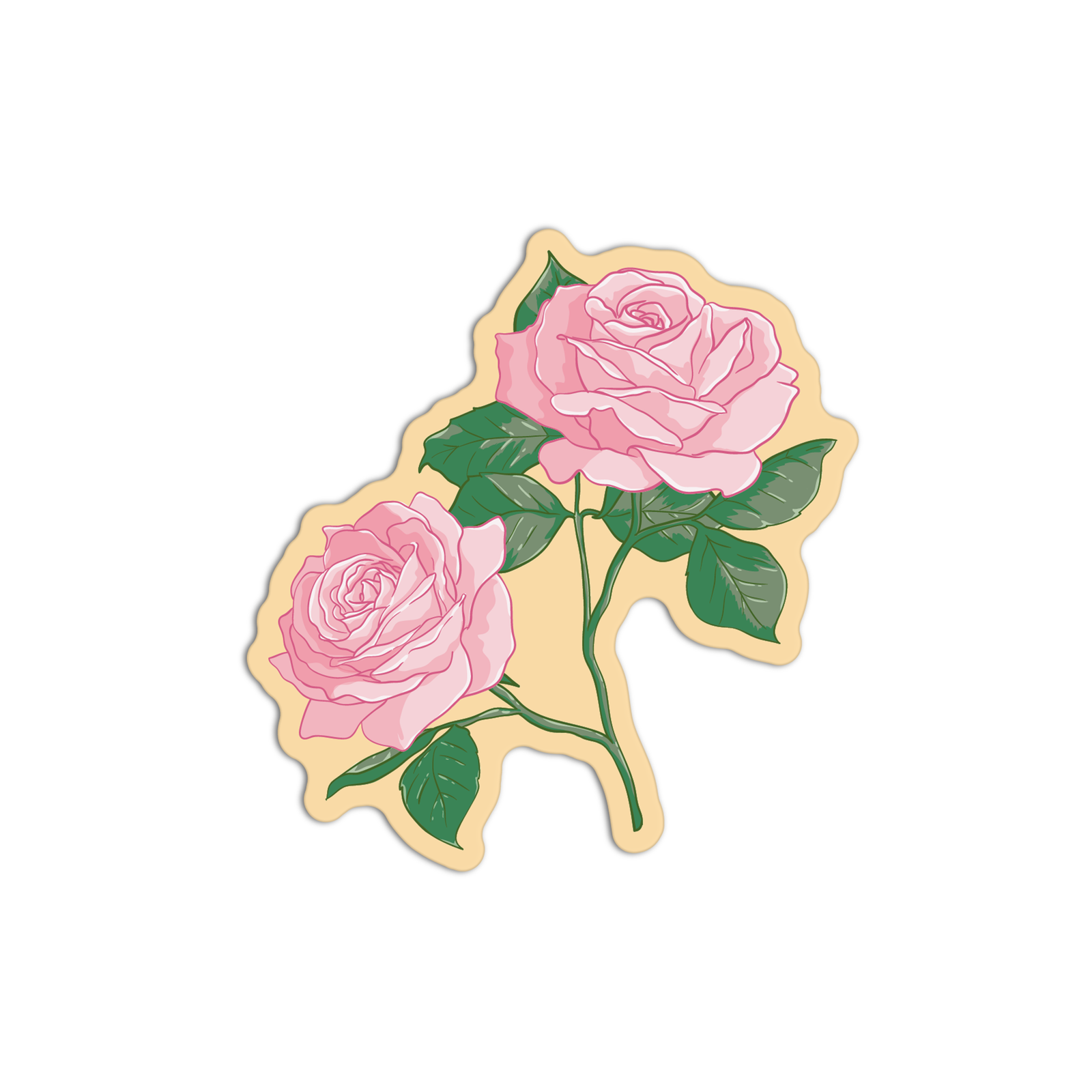 Pink Rose Roses Textured Sticker