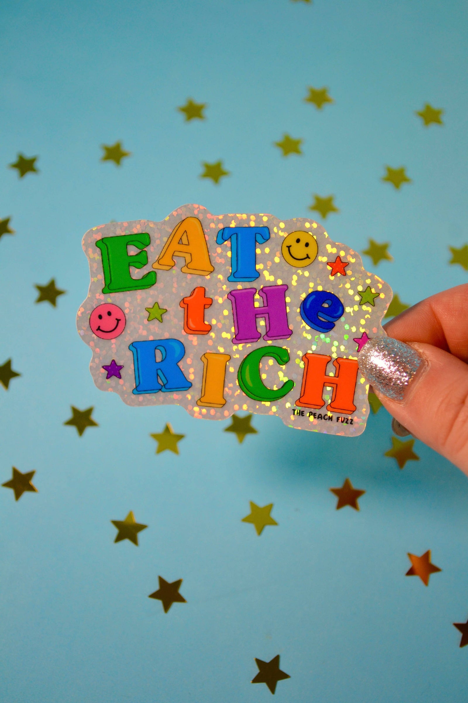 Eat The Rich Glitter Sticker