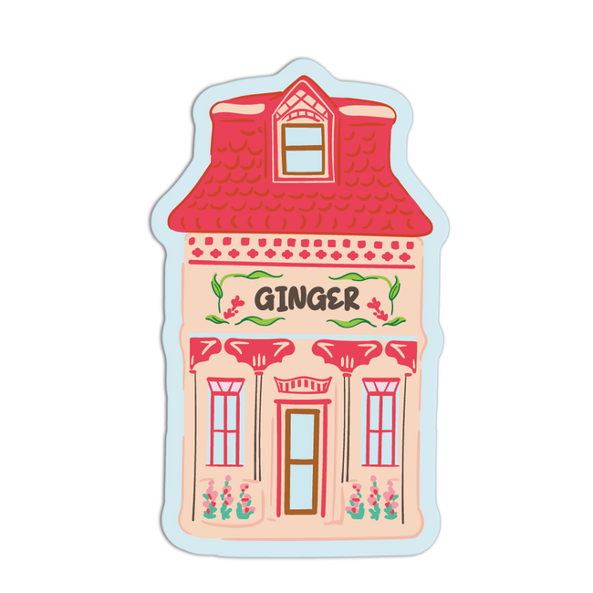 Ginger Spice Jar House Textured Sticker
