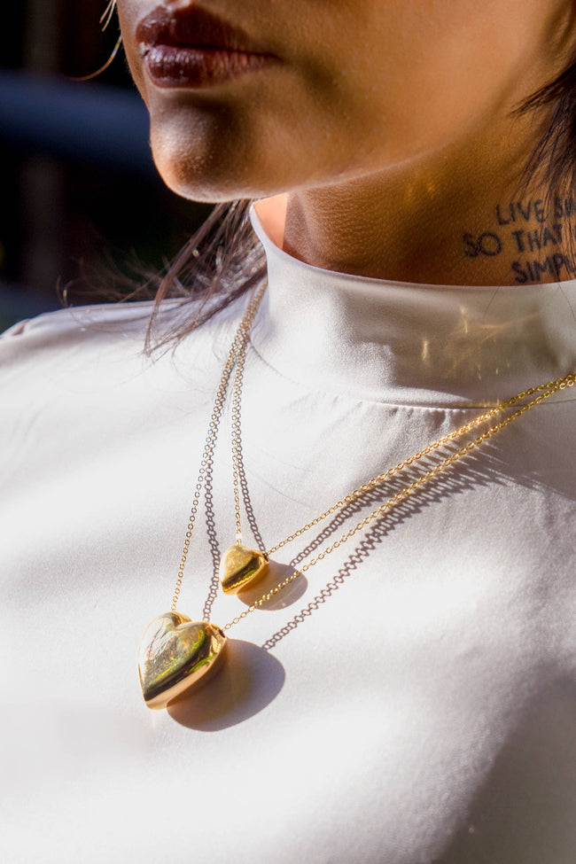 Can't Heartly Wait Necklace - 18K Gold Plated