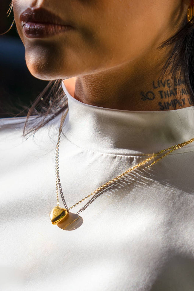 Can't Heartly Wait Mini Necklace - 18k Gold Plated