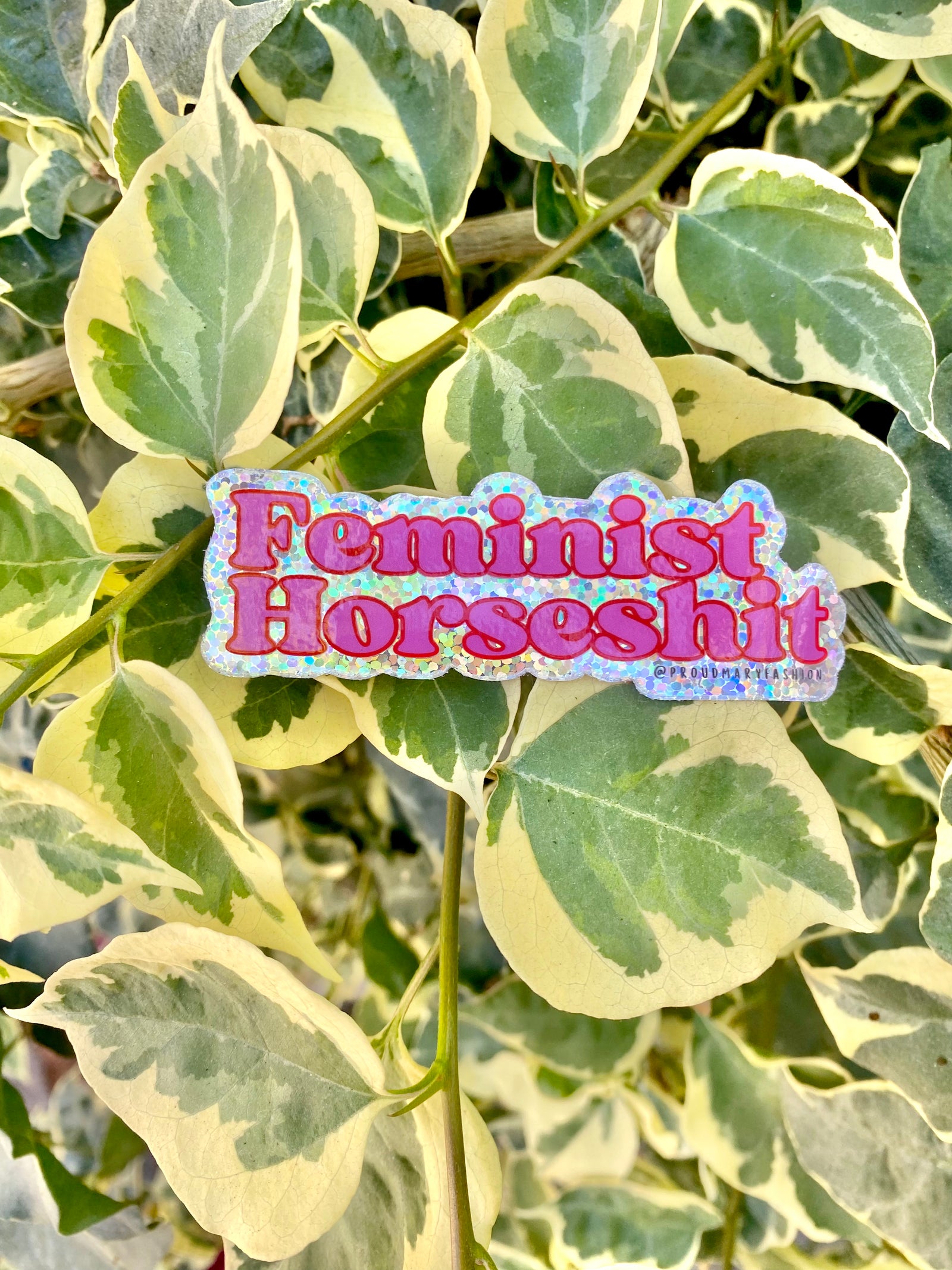 Feminist Horseshit Glitter Sticker